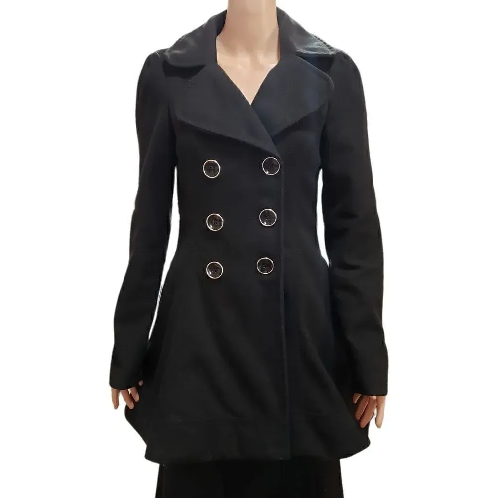 Charming Charlie Black Pea Coat MEDIUM